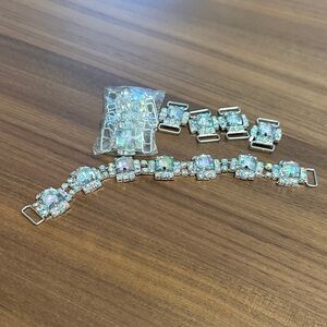 Iridescent Silver Square Links